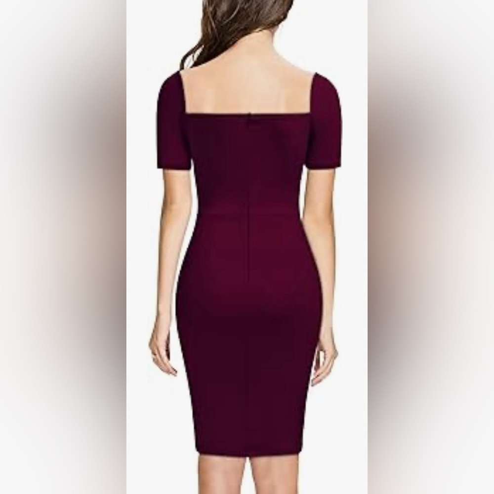 106. XL NWT Knitee Hot Women's Vintage 1950s Sweetheart Ruched Burgundy - Picture 4 of 5
